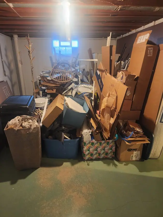 Roll-off dumpster container at job site for Concrete Dumpster Rental in Hamlet